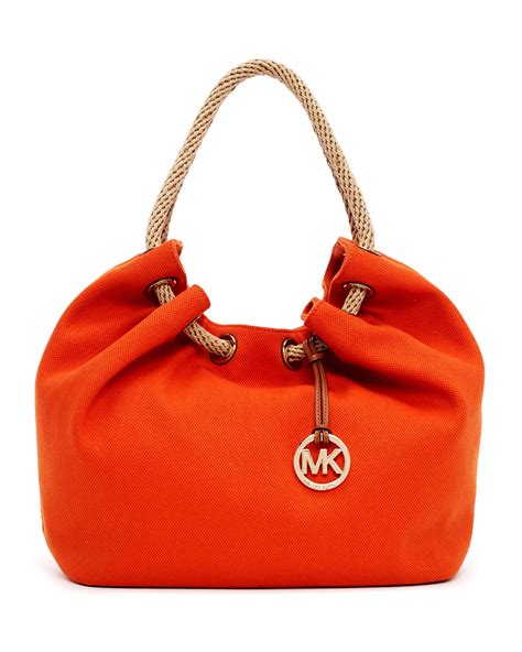 michael kors marina large gathered tote tangerine|MICHAEL Michael Kors Marina Large Gathered Tote .